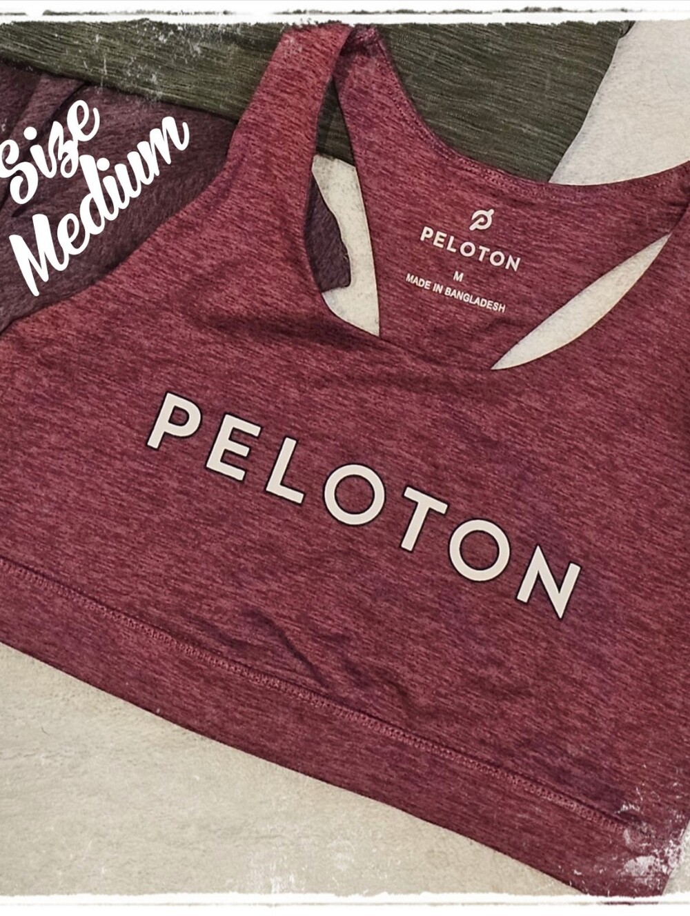 Peloton Women's Heather Maroon Purple Racerback Sports Bra Medium GUC